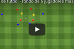 Ejercicio de rondo de seis jugadores mas dos comodines contra cuatro en dos rectangulos