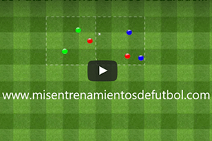 Ejercicio de táctica – Rondo en dos cuadrados de tres equipos de dos jugadores cada uno