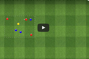 ejercicio de rondo tres jugadores contra tres mas un comodin