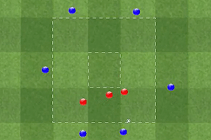Ejercicio de táctica para tapar líneas de pase interiores