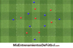 ejercicio de rondo de ocho jugadores contra siete con cambio de transiciones