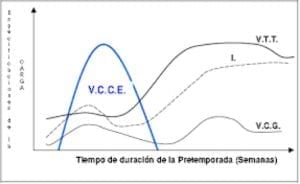 gráfico de intensidad de una pretemporada de futbol