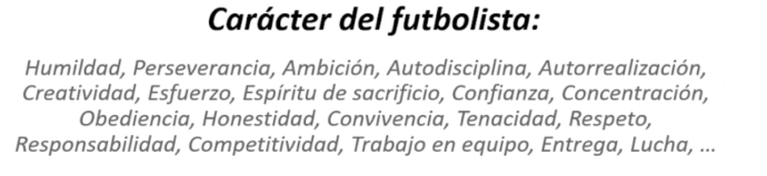 carácter del jugador de fútbol